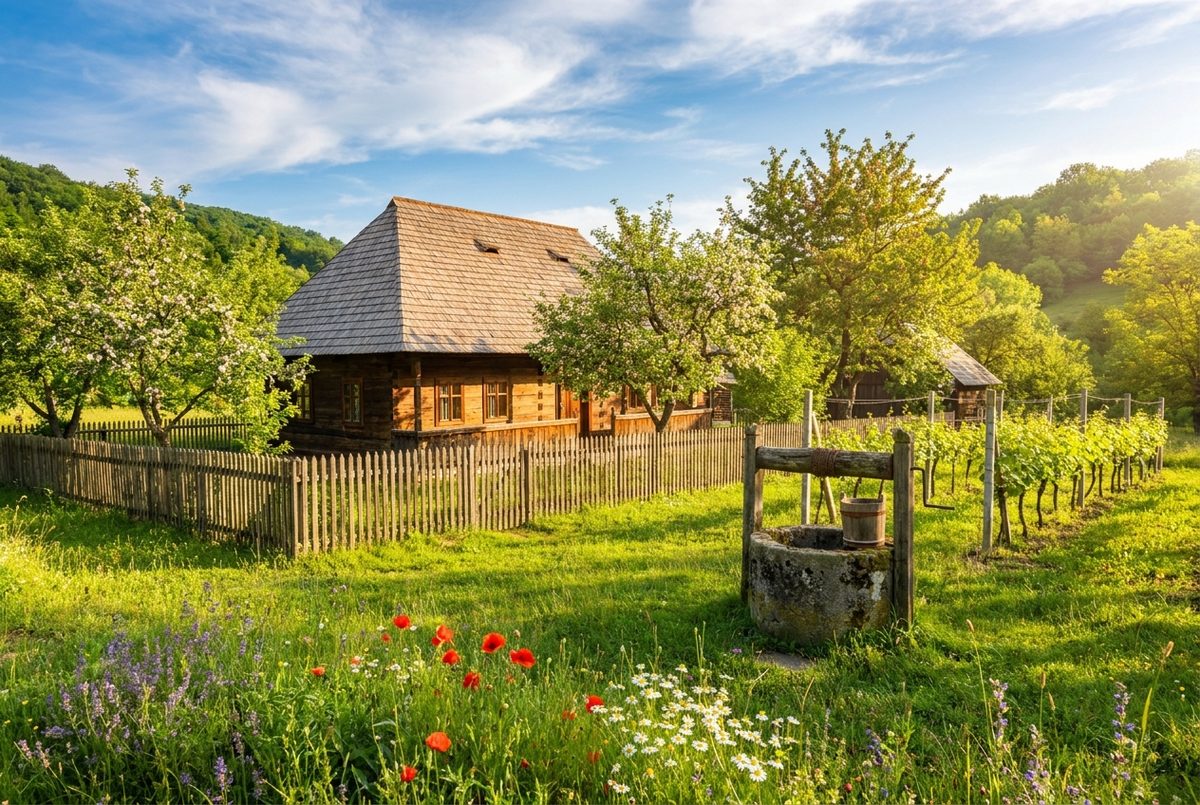 COLIBA 53 symbolic image: old farmhouse in a green valley near Sichevița